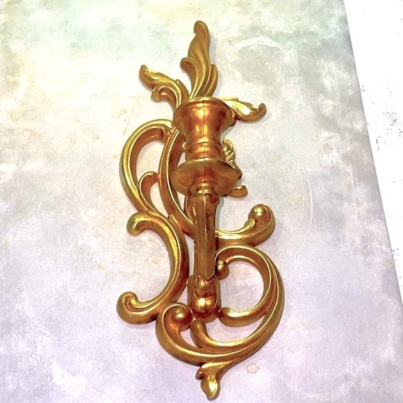 Dart Syroco Pair of 2 Gold Resin Wall Candle Holders Sconces Excellent Condition - Picture 8 of 14